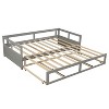 Whisen Modern Design Twin Size Wooden Daybed Extendable Bed with Trundle and Two Storage Drawers - 3 of 4