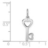 Black Bow Jewelry 14k White Gold Heart Shaped Key Charm or Pendant, 7mm - 4 of 4