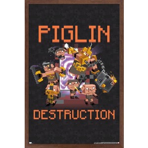 Trends International Minecraft: Legends - Piglin Destruction Framed Wall Poster Prints - 1 of 4