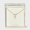 14K Sterling Silver Cubic Zirconia Cross Pendant Necklace - A New Day™ Gold - 3 of 4