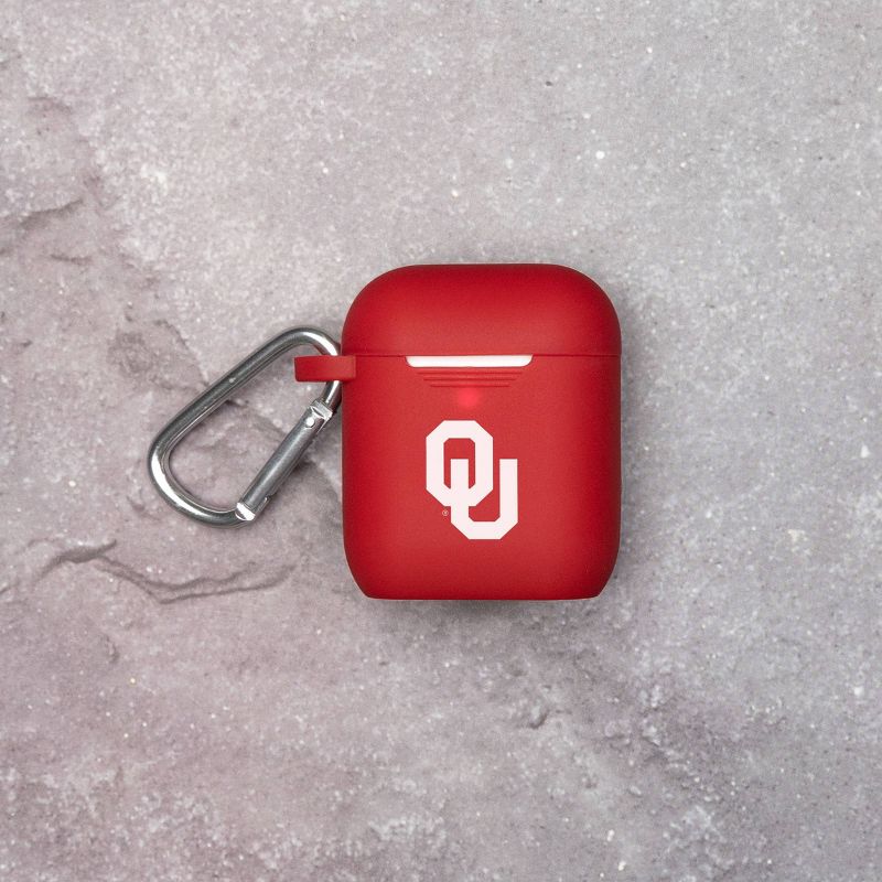 NCAA Oklahoma Sooners Silicone Cover for Apple AirPod Battery Case, 3 of 4