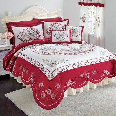 BrylaneHome Ava Embroidered Cotton Sham - King, Plum
