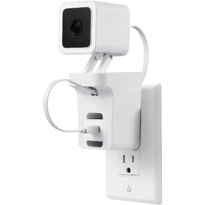 Wasserstein AC Outlet Wall Mount Compatible with Wyze Cam V3 Camera (White)