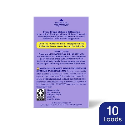 Dropps Lemon Citrus UltraWash Plus Biobased Dishwasher Detergent Pods - 10ct