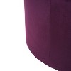 Okak Round Ottoman Bench Coffee Table Soft Upholstered Foot Rest Velvet Small Ottomans Foot Stools for Living Room, Entryway,Bedroom, Purple - 4 of 4