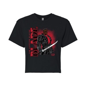 Women's - Marvel - Blade With Logo Cropped Graphic T-Shirt - 1 of 4