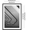 Americanflat 24x34 Poster Frame with Polished Plexiglass - Use as 20x30 Frame with Mat or 24x34 Frame Without Mat - Streamline Collection - Black - 2 of 4