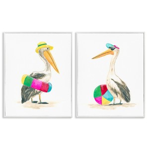Stupell Industries Pelicans & Beach Floats, 16" x 20" - 1 of 4