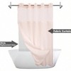 Pink No Hook Slub Textured Shower Curtain with Snap - in PEVA Liner, 71x74, Hotel Style, See Through Top Window - 2 of 4