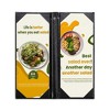 WeChef 5 Pack Menu Covers 4.25"x11" 2 View Angled Corners Wine List Restaurant Black - 3 of 4