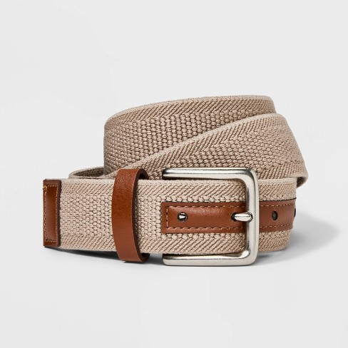 Men's Solid Stretch Belt - Goodfellow & Co™ Khaki : Target