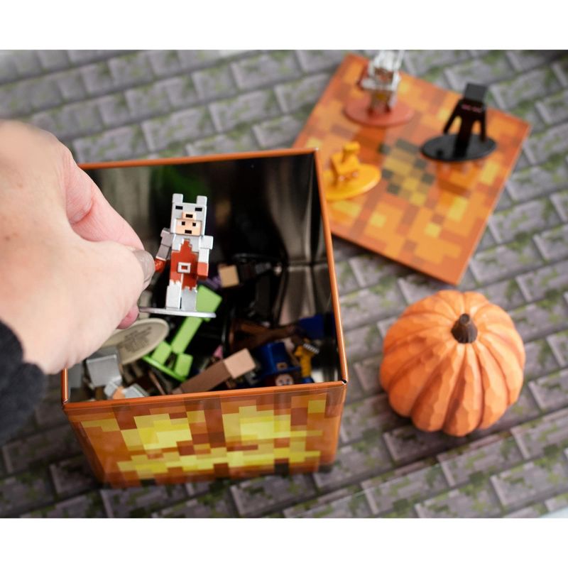 Ukonic Minecraft Jack O'Lantern Tin Storage Box Cube Organizer with Lid | 4 Inches, 4 of 8