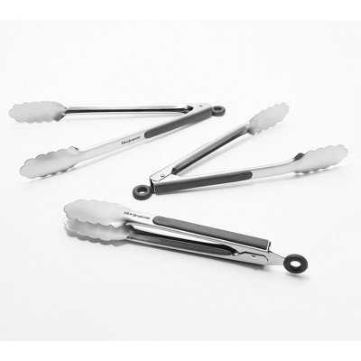 Classic Cuisine 3-piece Stainless Steel Kitchen Tongs - 8683387