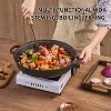 MaseiKar 11"Cast Iron Wok with Dual Handles and Wooden Lid, Uncoated Frying Pan for Gas and IH, Chinese Thickened Pancake Pan - 2 of 4