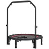 Soozier 40" Foldable Mini Trampoline, Rebounder Trampoline for Adults with Adjustable Foam Handle for Indoor Outdoor Workout, Max Load 330 lbs, Red - 4 of 4