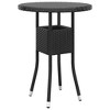 vidaXL 3 Piece Patio Dining Set Poly Rattan Black - 3 of 4