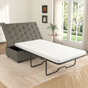 CAVINAS Modern Convertible Ottoman Bench with Folding Sofa Bed,Tufted Design Multifunctional Folding Bench for Study,Living Room - 1 of 4