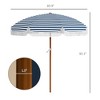 TiramisuBest 7x7ft Outdoor Patio Market Table Umbrella with Tilt, Vent, Fringed Ruffles & Flounce - Blue Strip - 4 of 4