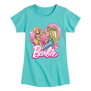 Girls' - Barbie - Puppy Fitted Short Sleeve Graphic T-Shirt - 1 of 3