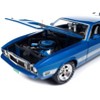 1973 Ford Mustang Mach 1 3K Blue Glow Met w/Silver Stripes Class of 1973 "American Muscle" 1/18 Diecast Model Car by Auto World - 3 of 4