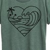 Women's - Instant Message - Heart Ocean Line Art Short Sleeve Graphic T-Shirt - 2 of 4