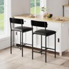 25.5 Inch Bar Stools, Upholstered Counter Height Stools with Backrest and Footrest for Kitchen Island Dining Room - 3 of 4