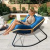 PAGED Cotton Rocking Chairs,Egg Rattan Wicker Accent Chairs,Arm Chairs for Living Room,Bedroom - 2 of 4
