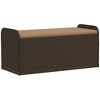 vidaXL Storage Bench with Cushion Brown 45.3"x20.1"x20.5" Poly Rattan - 2 of 4