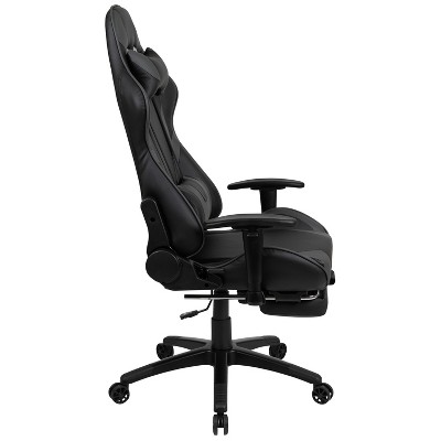 Gray Ergonomic Reclining Gaming Chair with Footrest