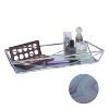 Geometric Tempered Glass Vanity Tank Tray Marble Metallic/Chrome - Home Details: Elegant Organizer for Dresser, Spot Clean - 3 of 4