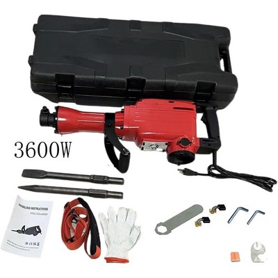 3600W Demolition Jack Hammer Electric Concrete Breaker 1800 BPM With 2 Chisels Set