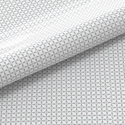 Twin XL Gray Square Star Cotton Blend Percale Sheet Set