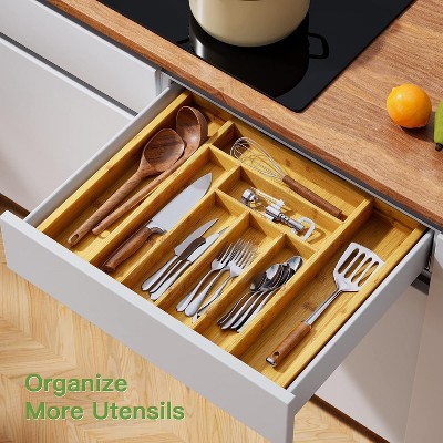 Pipishell Bamboo Expandable Drawer Organizer - Thumbnail 4