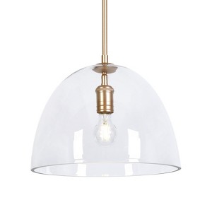 LNC Requintada 1-Light 13.7" Modern Modern  Dome Meidum Pendant Lighting, Gold with Clear Glass - 1 of 4