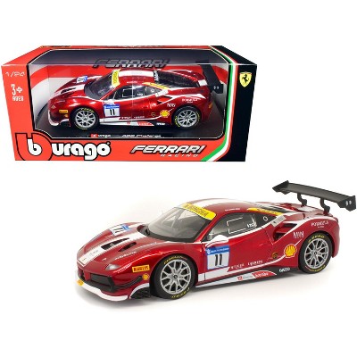 Ferrari 488 Challenge #11 Candy Red with White Stripes "Ferrari Racing" 1/24 Diecast Model Car by Bburago