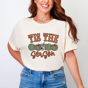 Simply Sage Market Tis The Season Leopard Pumpkin Garment Dyed Tee - 1 of 4