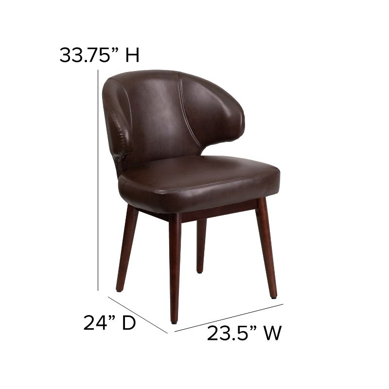 Flash Furniture Comfort Back Series Side Reception Chair with Walnut Legs, 5 of 12