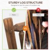 VYNXARIA Outsunny 2-Person Wood Rocking Chair - Classic Log Design for Cozy Outdoor Relaxation - 3 of 4