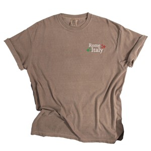Simply Sage Market Embroidered Rome Italy Stars Garment Dyed Tee - 1 of 4