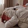3 Pieces Linen Soft & Cozy Duvet Cover Linen Cotton Blend Bedding Set Tropical Plants Beige Color Cooling Bedding - 2 of 4