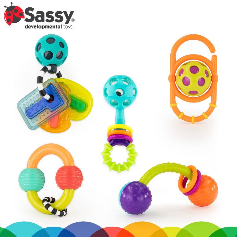 Sassy Toys Shake Rattle &#38; Chew Gift Set - 5pc, 5 of 8