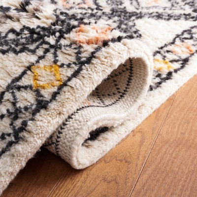 Hand-Knotted Gray Wool Shag Area Rug - 5' x 8'