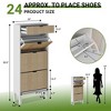 Shoe Storage Cabinet with 3 Flip Drawers & Large Drawer, Farmhouse Fluted Shoe Organizer with Metal Legs - 2 of 4