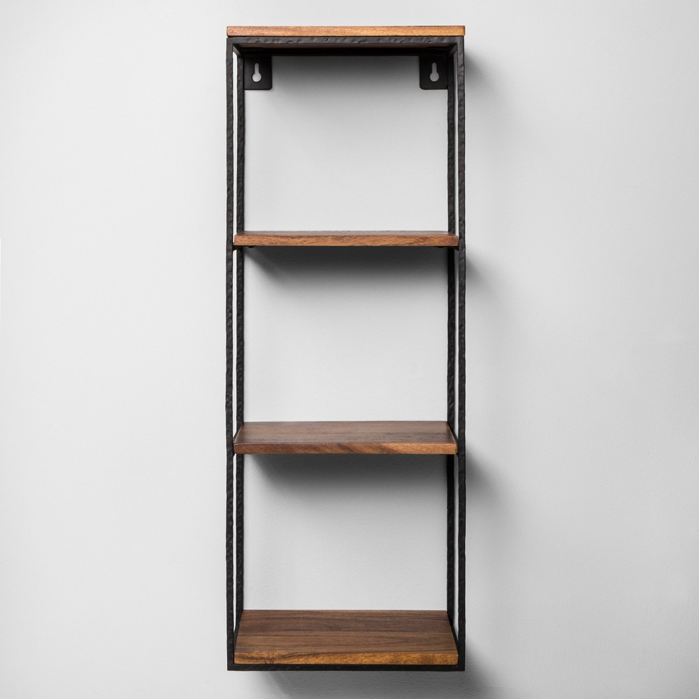 Decorative Wall Shelf Black/Wood - Hearth & Hand with Magnolia was $44.99 now $22.49 (50.0% off)