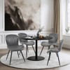 CLIHOME 2 Pieces Armless Dining Chairs, Modern Leather Upholstered Chairs with Comfy Backrest and Sturdy Metal Legs 20" Height - 3 of 4