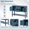 Ample Storage Vintage Console Table with Four Small Drawers and Bottom Shelf for Living Rooms, Entrances and Kitchens, Light Navy - 4 of 4
