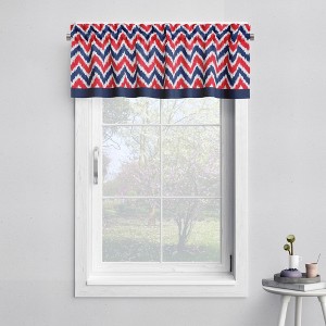Bacati - Rod Pocket Window Valance Mix N Match Chevron Navy/Red - 1 of 4