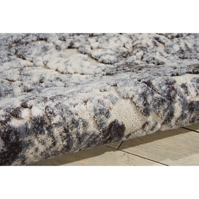 Ivory and Slate Rectangular Synthetic Area Rug 5'3" x 7'3"