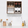 Bartow Wall Mounted Wood Wine Rack Shelf with Glass Holder - Elegant Designs - 2 of 4