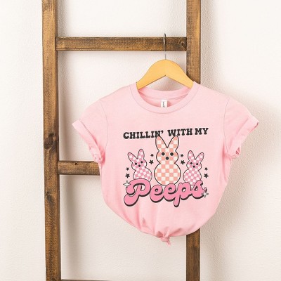 The Juniper Shop Chillin With My Peeps Checkered Toddler Short Sleeve Tee